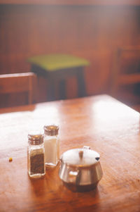 Close-up of coffee cup on table