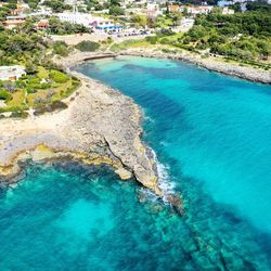 High angle view of sea