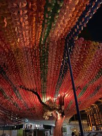 Full frame shot of illuminated lantern hanging in temple