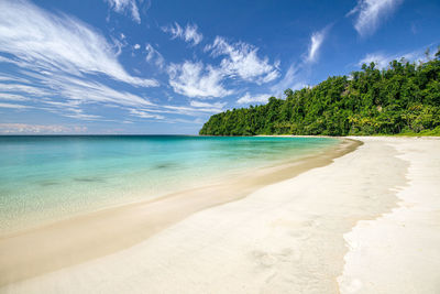 Scenic view of beach against sky