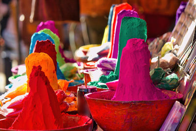 Close-up of multi colored vegetables for sale