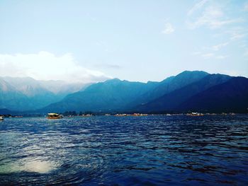 Scenic view of lake and mountains