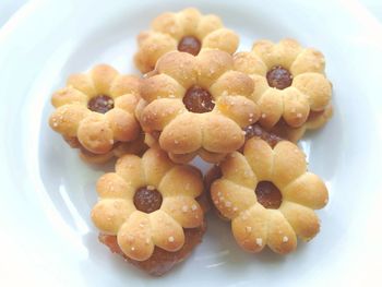 High angle view of dessert in plate