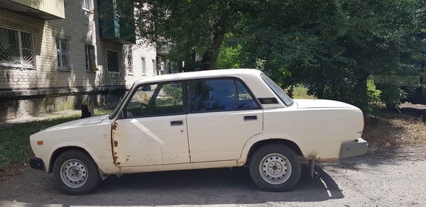 Vintage car on street