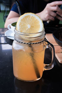 Close-up of drink on table