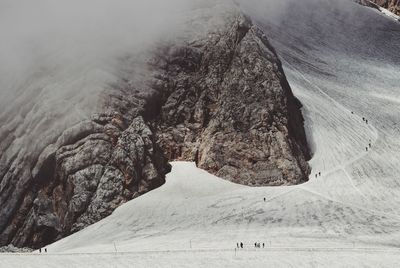 Scenic view of snow covered mountain