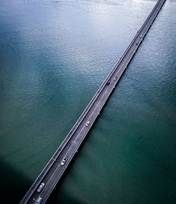 High angle view of boat in sea