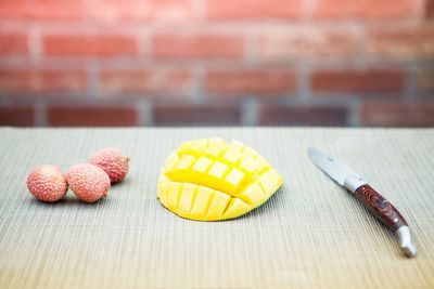 Close-up of sweet food on table