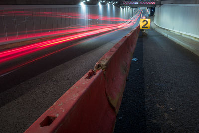 Underground of an expressway for cars at night