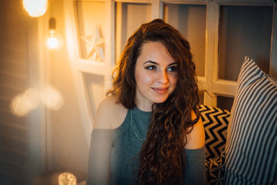 Portrait of smiling young woman