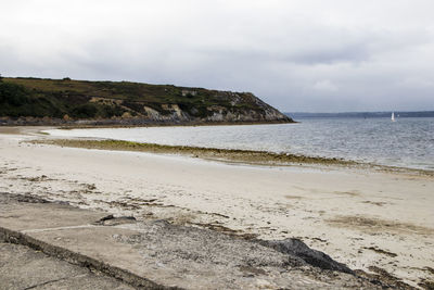 Scenic view of beach against sky