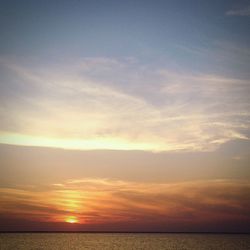 Scenic view of sea at sunset