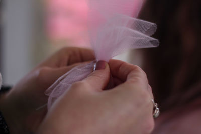 Close-up of woman hand