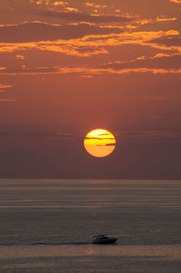 Scenic view of sea at sunset