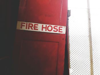 Close-up of red closed door