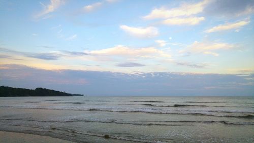 Scenic view of sea at sunset