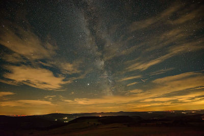 Scenic view of sky at night