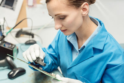 Portrait of woman working