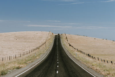 Panoramic view of road amidst land against sky