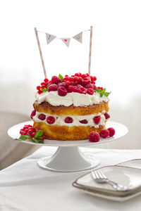 Close-up of cake on table