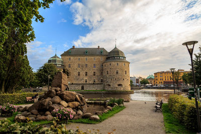  view of the castle against the cloudy sky