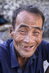 Close-up portrait of senior man