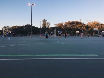 People in park against sky