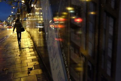 Close-up of illuminated city at night
