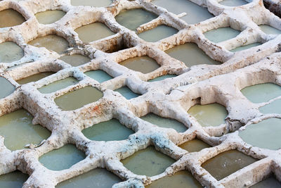 High angle view of empty tannery