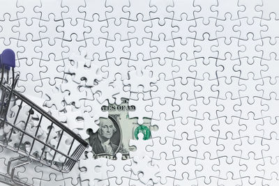 High angle view of text against white background