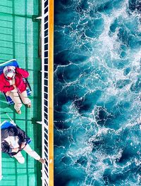 High angle view of people in swimming pool