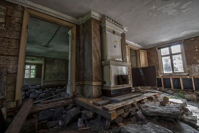 Interior of abandoned building