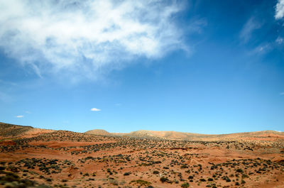 Scenic view of desert against sky