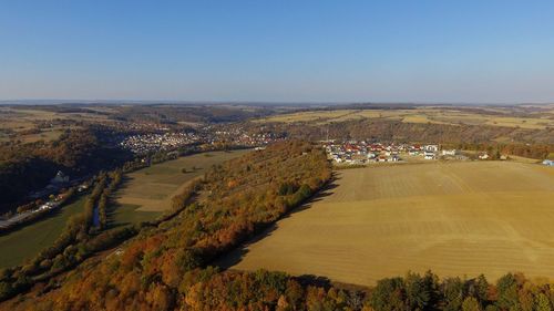 High angle view of landscape against sky