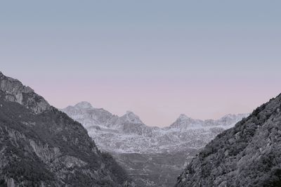 Scenic view of mountains against clear sky