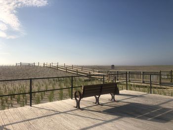 View of a bench against the sky