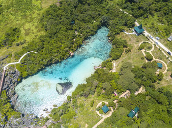Aerial view of lagoon
