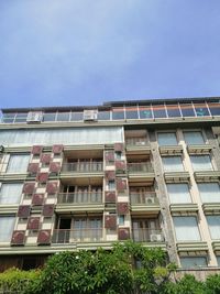 Low angle view of building against clear sky