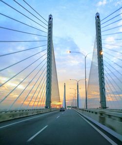 View of suspension bridge against sky