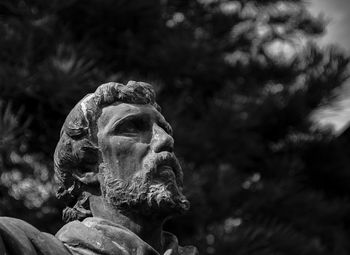 Low angle view of statue in park