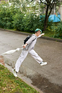 Man playing soccer