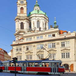 Low angle view of building against clear sky