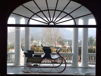 Empty chairs in park