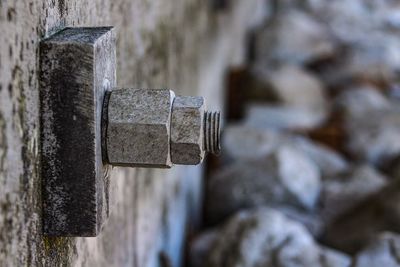 Close-up of old metal wall