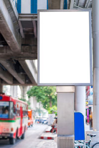 Road sign on street