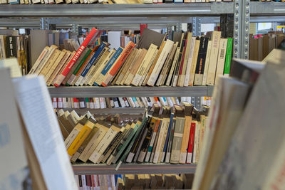 Close-up of books in library