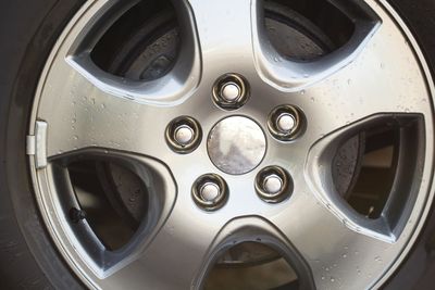 Close-up of wet wheel