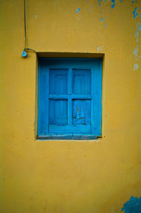 Closed door of building