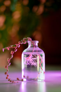 Close-up of glass jar on table