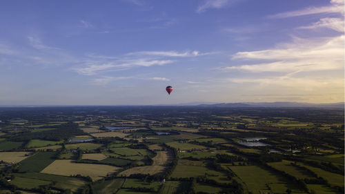 Hot air balloon drone view